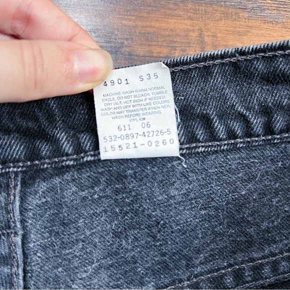 vintage • 90s Levi’s 512 jeans Slim Fit Tapered Leg black denim mom high rise - Picture 5 of 9